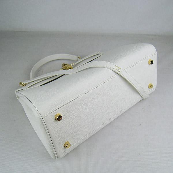 7A Replica Hermes Kelly 32cm Togo Leather Bag White 6108